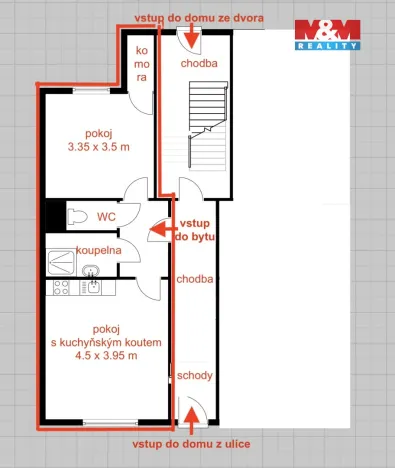 Pronájem bytu 2+kk, Ostrava - Mariánské Hory, Hudební, 45 m2