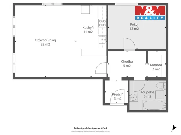 Prodej bytu 2+kk, Hostomice, Tyršovo náměstí, 61 m2