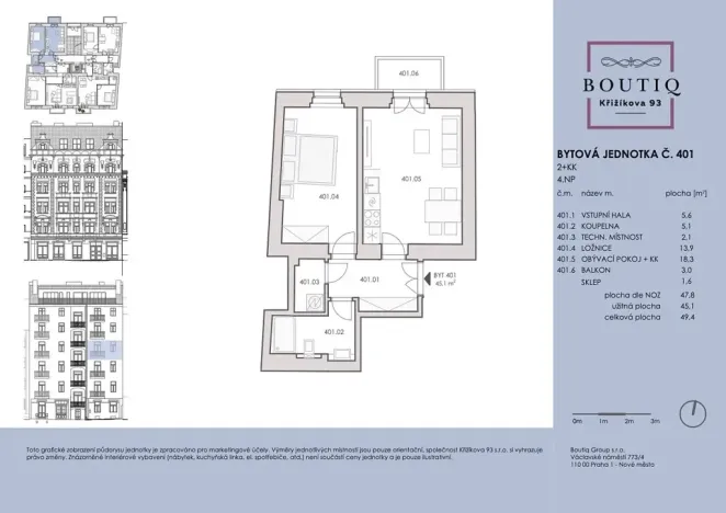 Prodej bytu 2+kk, Praha - Karlín, Křižíkova, 45 m2