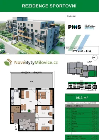 Prodej bytu 4+kk, Milovice, 122 m2