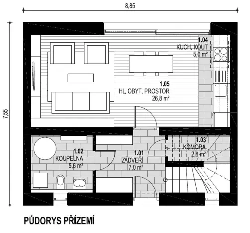 Prodej bytu 3+kk, Dolní Lánov, 92 m2