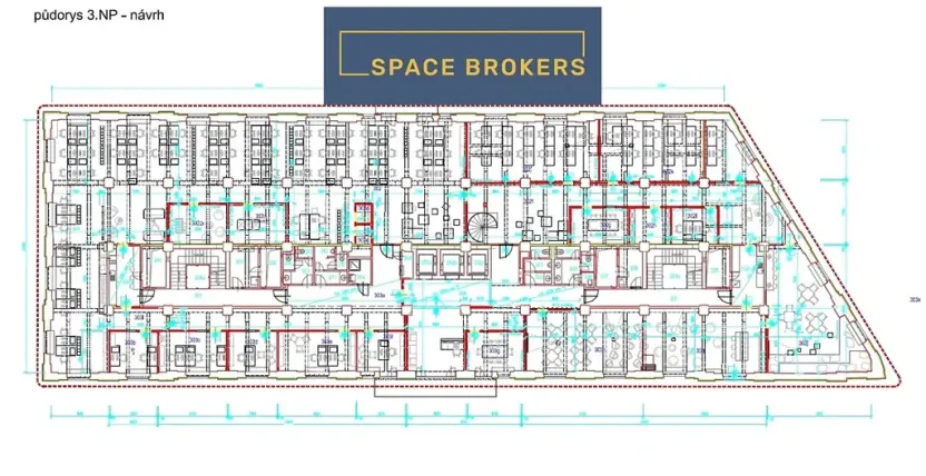 Pronájem kanceláře, Praha - Holešovice, Jankovcova, 620 m2