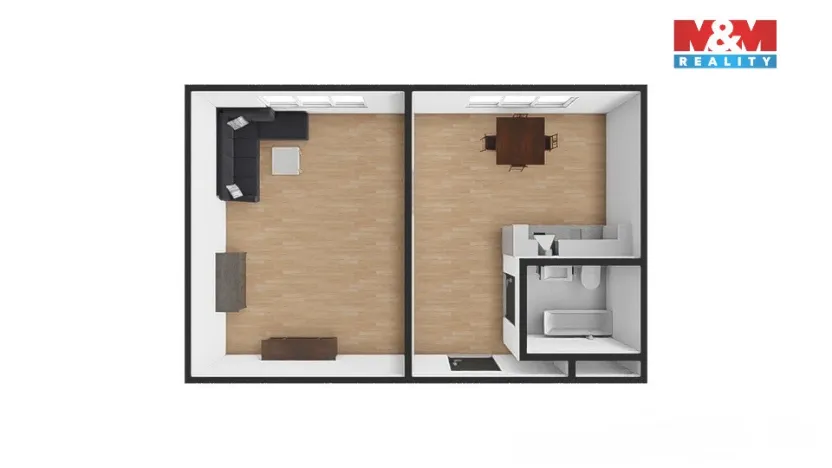 Pronájem bytu 1+1, Trutnov - Střední Předměstí, Papírenská, 34 m2