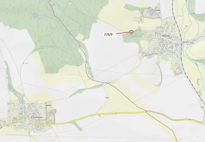 Dražba pole, Milavče, 72 m2