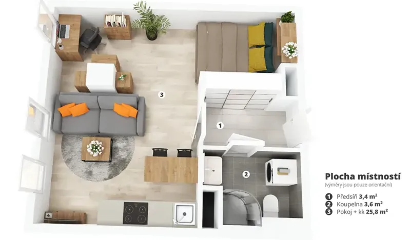 Pronájem bytu 1+kk, Praha - Holešovice, Jankovcova, 33 m2