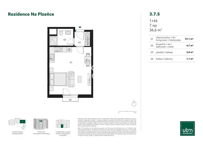 Prodej bytu 1+kk, Praha - Smíchov, Nádražní, 37 m2