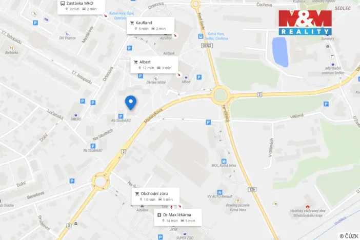 Pronájem bytu 1+1, Kutná Hora - Šipší, Na Studních, 31 m2