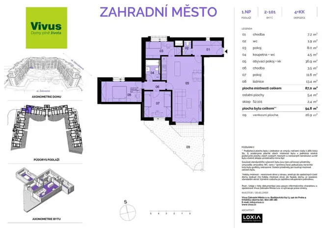 Prodej bytu 4+kk, Praha - Záběhlice, Želivecká, 95 m2