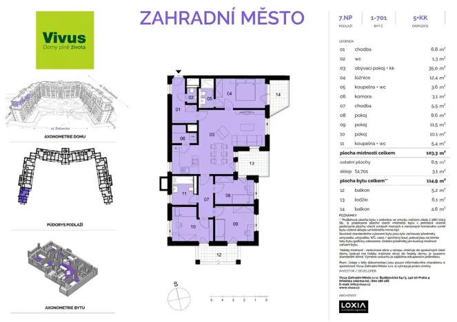 Prodej bytu 5+kk, Praha - Záběhlice, Želivecká, 115 m2