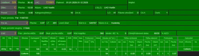 Prodej lesa, Huslenky, 11045 m2