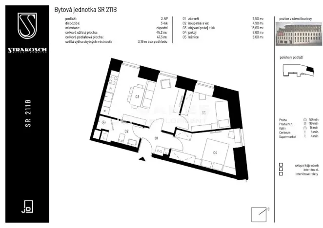 Pronájem bytu 3+kk, Kutná Hora, Pod Valy, 47 m2