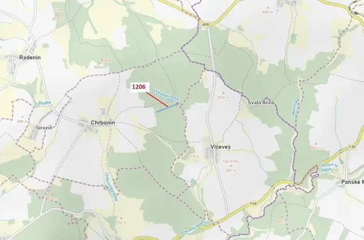 Dražba lesa, Chrbonín, 10189 m2