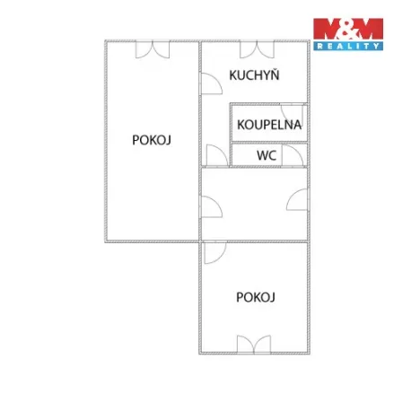 Prodej bytu 2+1, Bukovany, 48 m2