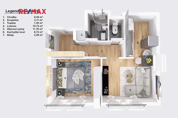 Pronájem bytu 2+kk, Pelhřimov, Pražská, 40 m2