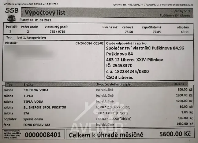 Prodej bytu 4+1, Liberec, Puškinova, 75 m2