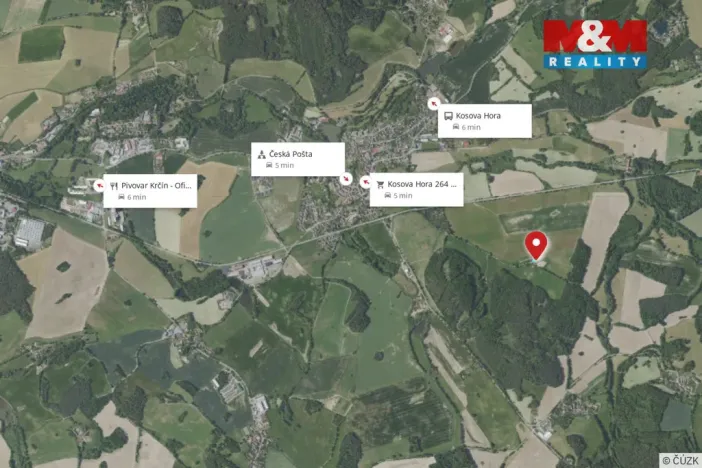 Prodej komerčního pozemku, Kosova Hora, 2362 m2