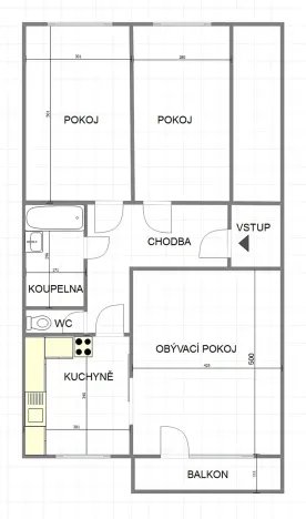 Pronájem bytu 3+1, Uherský Brod, Neradice, 80 m2