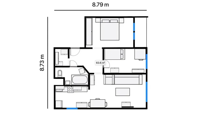 Prodej bytu 3+1, Libčice nad Vltavou, Pod Saharou, 62 m2