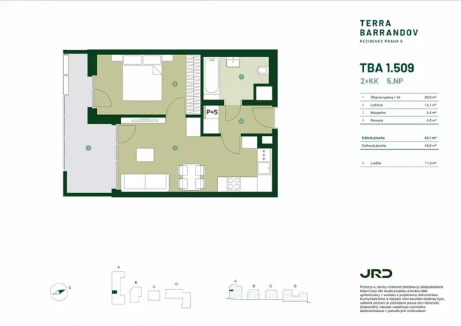 Prodej bytu 2+kk, Praha - Hlubočepy, Silurská, 47 m2