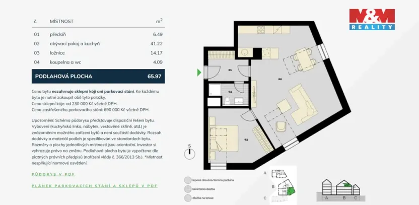 Prodej bytu 2+kk, Praha - Střížkov, Střížkovská, 66 m2