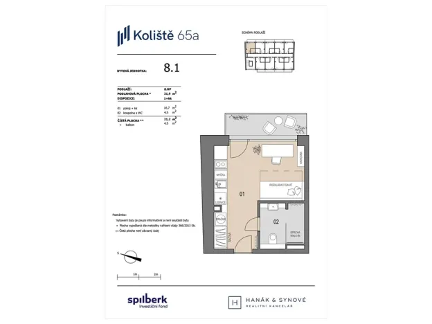 Pronájem bytu 1+kk, Brno, Koliště, 22 m2