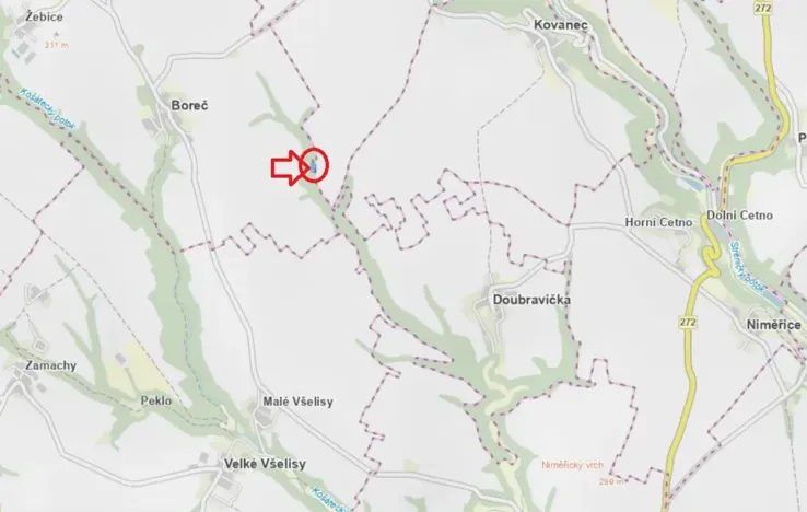 Prodej lesa, Boreč, 3833 m2