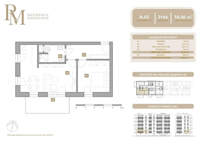 Prodej bytu 2+kk, Lipník nad Bečvou, Mánesova, 50 m2