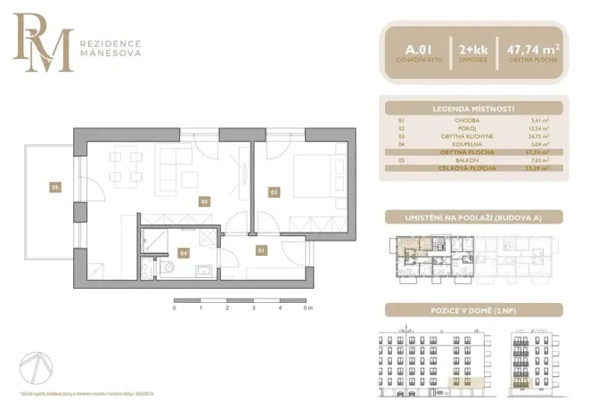 Prodej bytu 2+kk, Lipník nad Bečvou, Mánesova, 47 m2