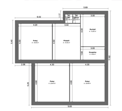 Prodej bytu 3+1, Prostějov, Puškinova, 105 m2