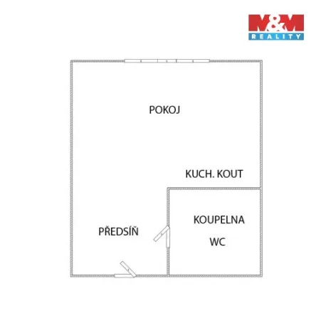 Pronájem bytu 1+kk, Kadaň, Koželužská, 20 m2