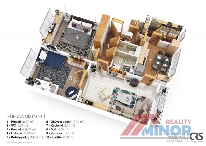 Pronájem bytu 3+1, Zlonice, Pippichova, 75 m2