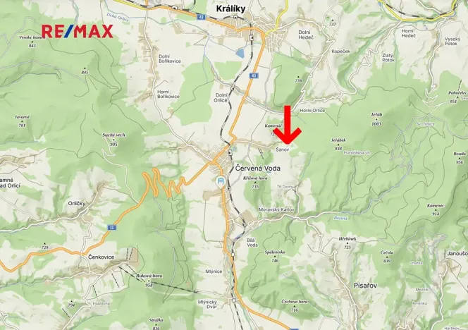 Prodej pozemku pro bydlení, Červená Voda, 1745 m2