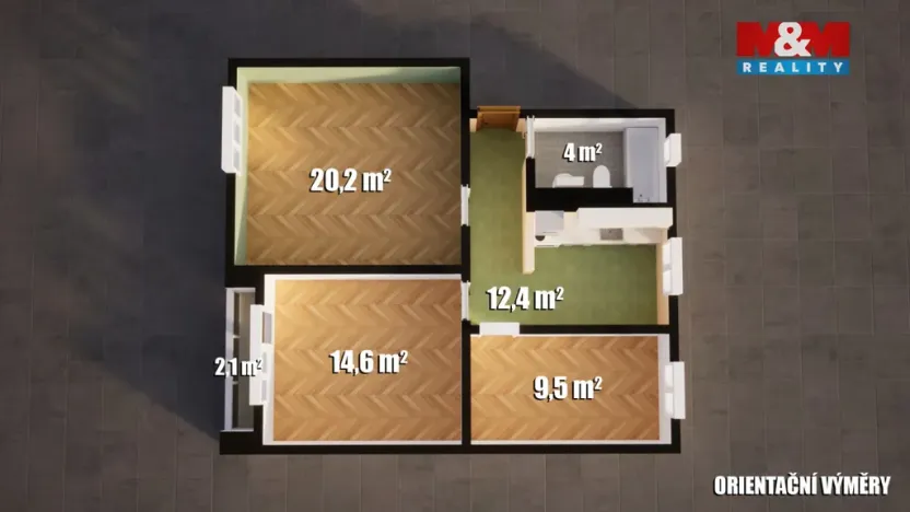 Prodej bytu 3+1, Chomutov, Mostecká, 61 m2