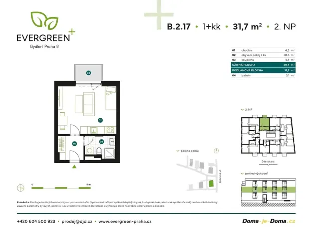 Prodej bytu 1+kk, Praha, Ďáblická, 32 m2