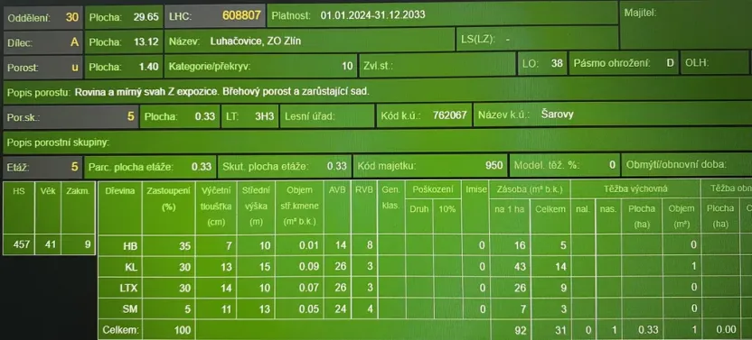 Prodej lesa, Šarovy, 11619 m2