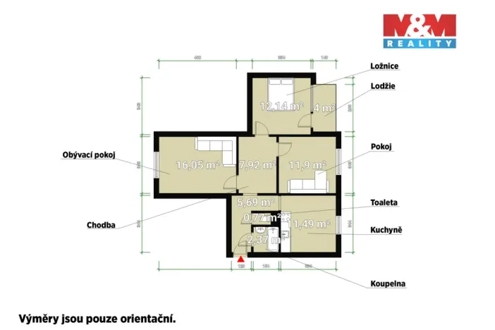 Prodej bytu 3+1, Žlutice, Pod Strání, 75 m2