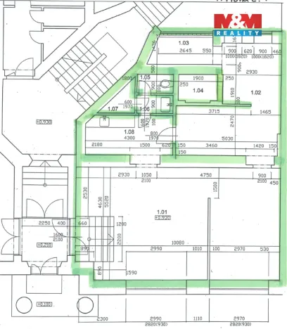 Pronájem kanceláře, Hradec Králové, Šafaříkova, 99 m2