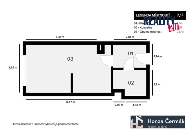 Pronájem bytu 1+kk, Brno, 35 m2
