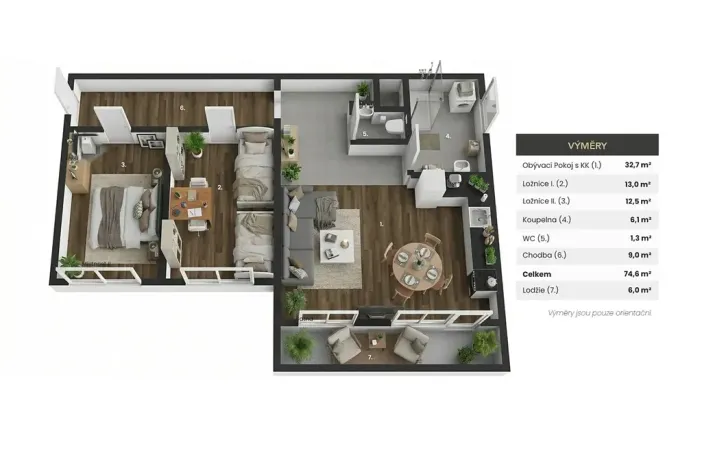 Pronájem bytu 3+kk, Praha - Komořany, Za sídlištěm, 73 m2