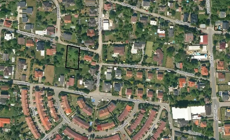 Prodej pozemku pro bydlení, Praha - Újezd nad Lesy, Chotouchovská, 1392 m2