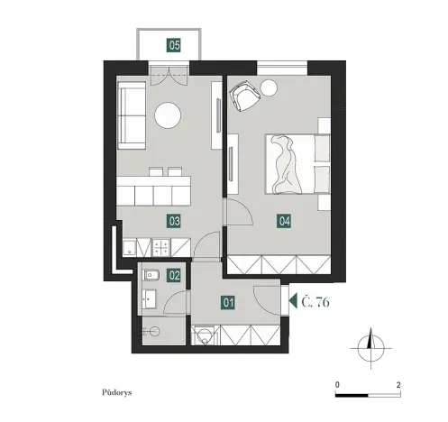 Prodej bytu 2+kk, Praha - Smíchov, Pecháčkova, 50 m2