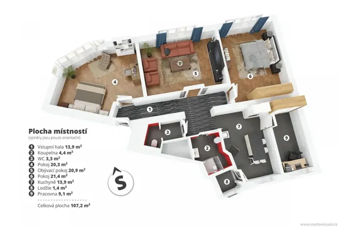 Prodej bytu 4+1, Kladno, Rooseveltova, 107 m2
