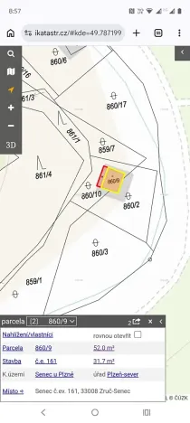 Prodej chaty, Zruč-Senec, 52 m2