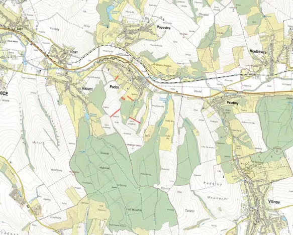 Prodej pole, Podolí, 13159 m2