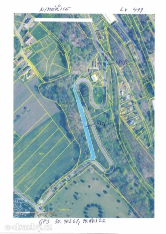 Dražba pozemku, Niměřice, 1982 m2