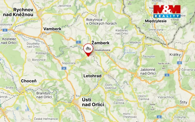 Pronájem bytu 1+kk, Dlouhoňovice, Nádražní, 30 m2