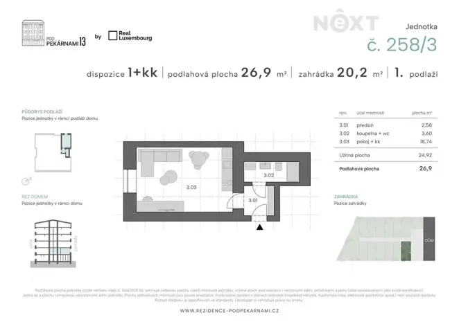Prodej bytu 1+kk, Praha - Vysočany, Pod pekárnami, 27 m2