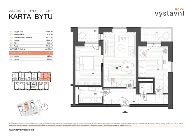Prodej bytu 3+kk, Ostrava, Výstavní, 71 m2
