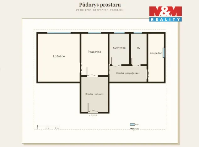 Pronájem bytu 2+kk, Řehlovice - Hliňany, 48 m2