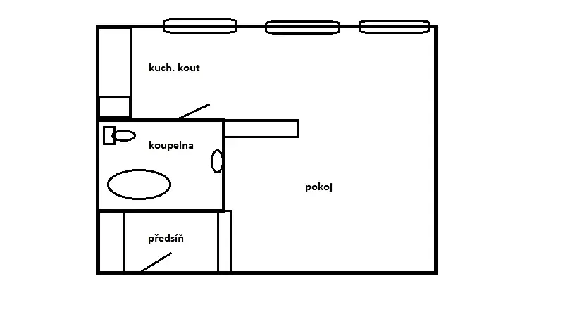 Pronájem bytu 1+kk, Teplice, Alejní, 31 m2